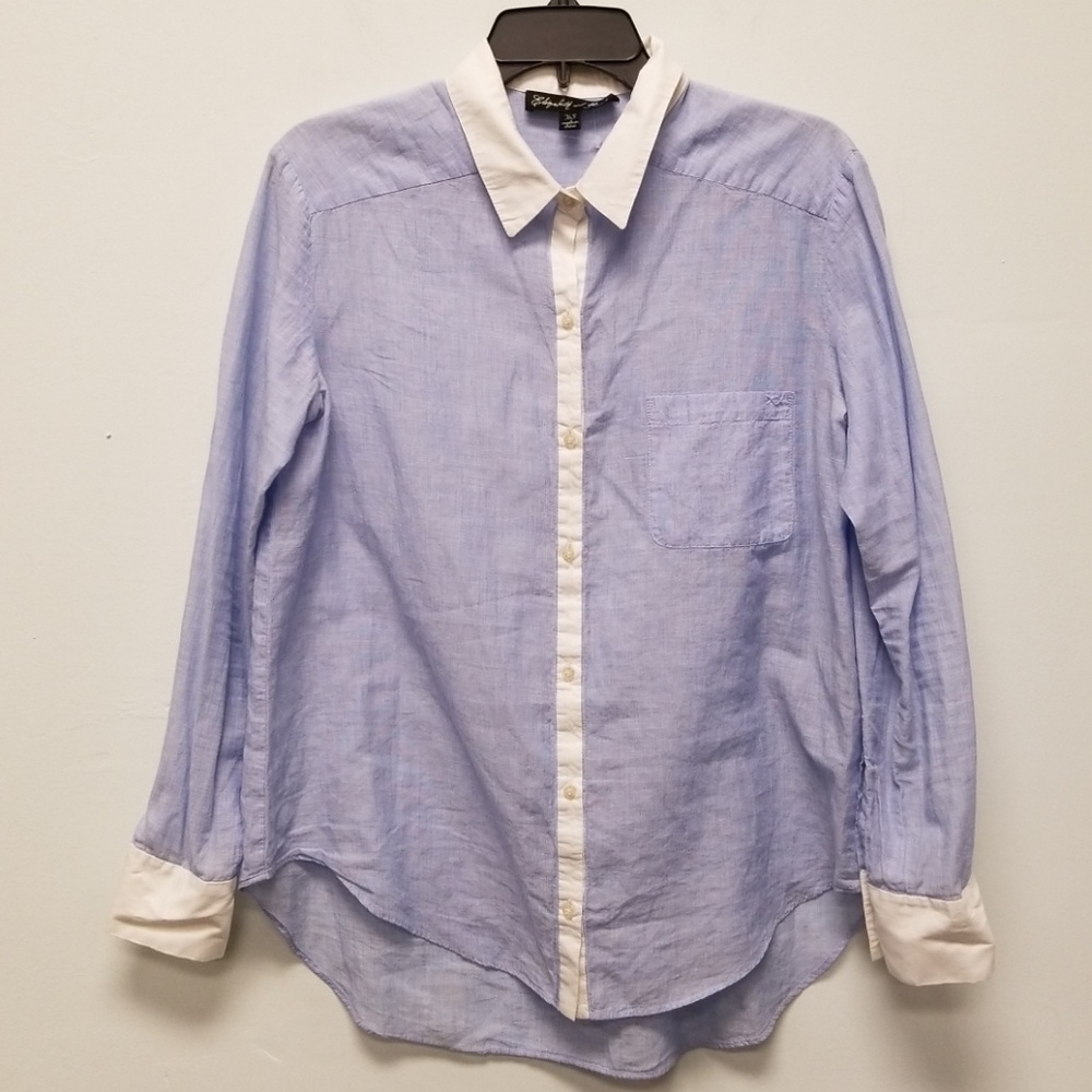 Elizabeth And James Blue Button Down Top Size XS